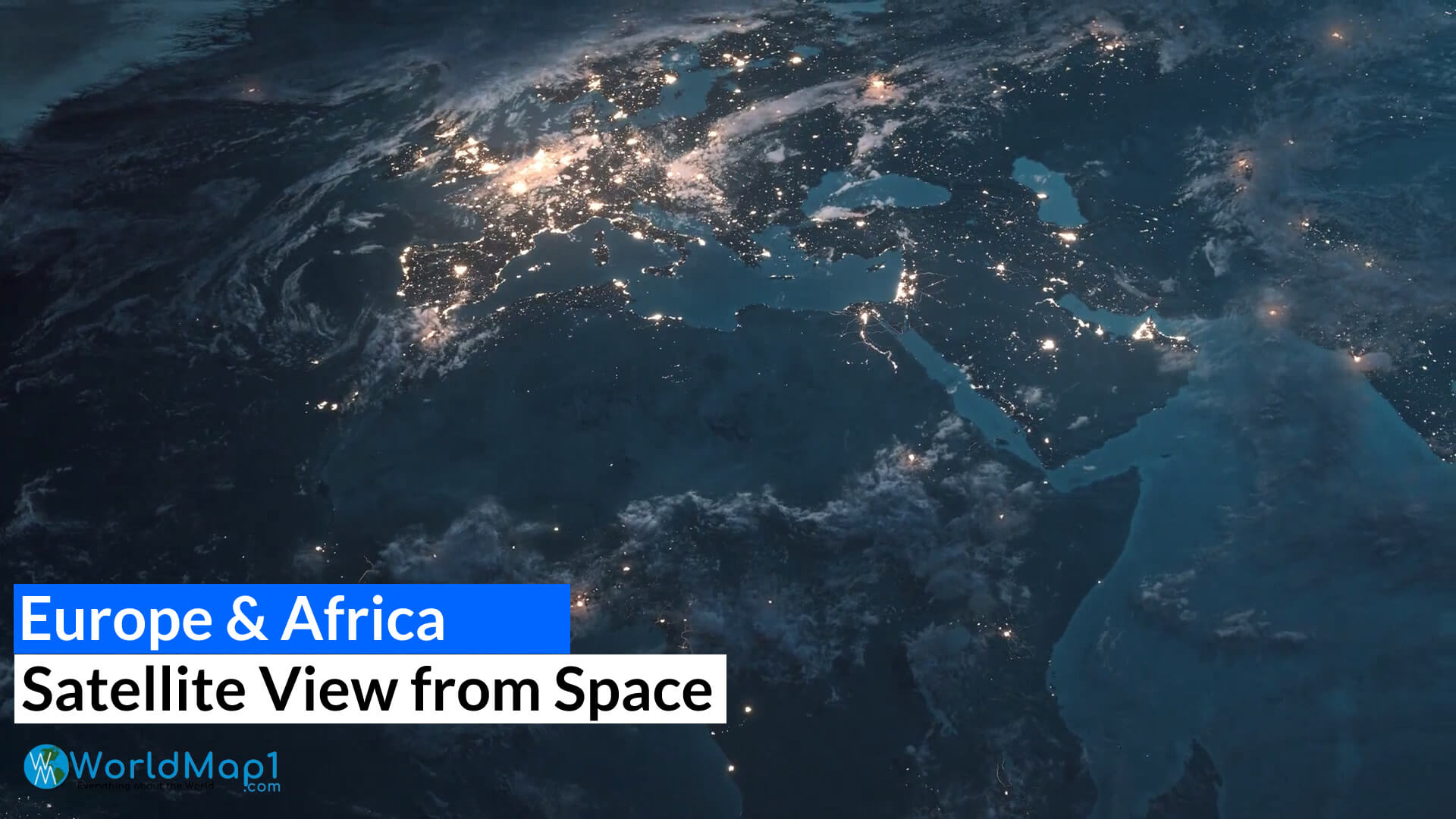 Europe and Africa Satellite Image